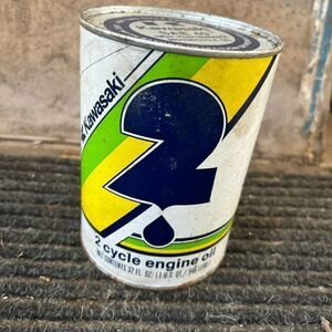 Kawasaki 2 Cycle Engine Oil SAE 40 1 Qt. Vintage Can *Full*